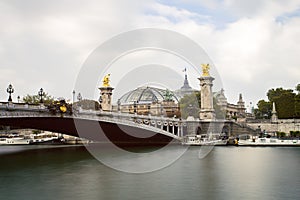 Grand palais and Alexander 3 bridge in paris France