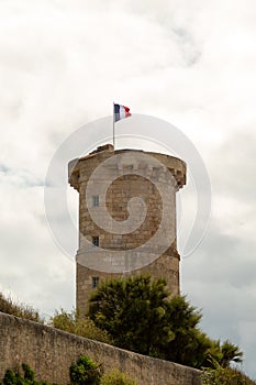 Grand Phare des Baleines lighthouse in the small city of saint-clement