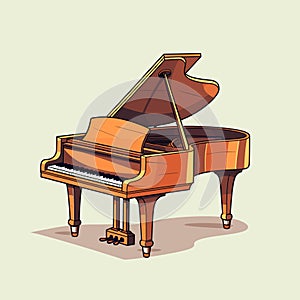 Vector illustration of a grand piano in cartoon style