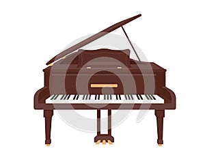 Grand Piano Classical wooden Keyboard musical instrument icon.