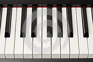 Grand piano ebony and ivory keys