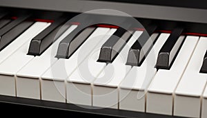 Grand piano ebony and ivory keys