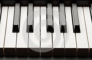 Grand piano ebony and ivory keys