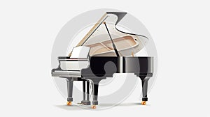 Grand Piano Flat Vector Illustration With Realistic Detailing