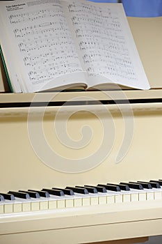 Grand piano with notes