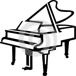 Grand Piano sketch style