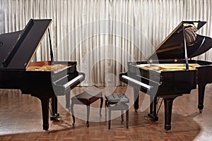 Grand piano on stage