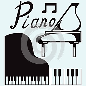 Grand piano. Vector