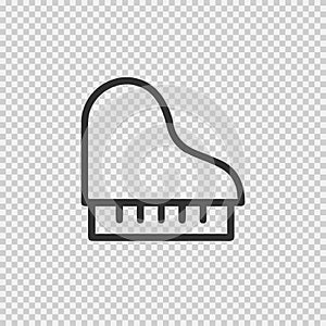 Grand piano vector icon EPS 10. Black simple illustration isolated on grey background