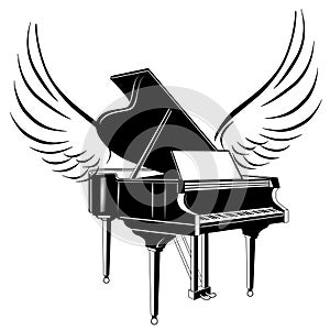 Grand piano and wing