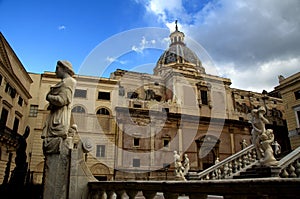 Grand Piazza Pretoria square in Palermo, Sicily