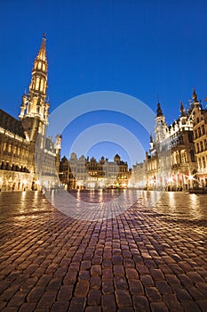 Grand Place from Brussels, Belgium by night