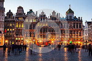 Grand place in Brussels at night