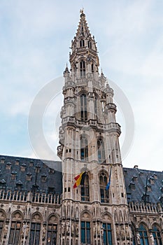 Grand Place in Brussels at sunset, Belgium