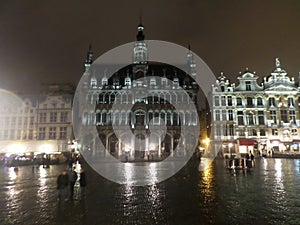 Grand Place at night, Brussels, Belgium.