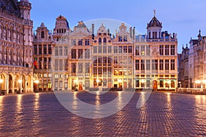 Grand Place Square at night in Brussels, Belgium