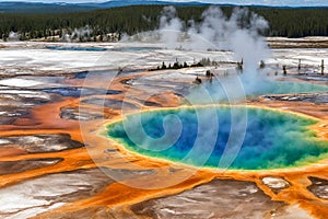 The grand prismatic pool, Yellowstone National Park.