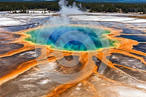 The grand prismatic pool, Yellowstone National Park.