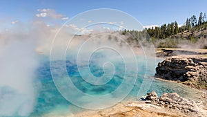 Grand Prismatic Spring aria in Yellowstone National Park