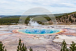 The Grand Prismatic Spring in Yellowstone National Park