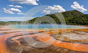 Grand Prismatic Spring in Yellowstone National Park is the largest hot spring in the United States