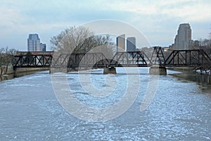 Grand Rapids Michigan Skyline in the Winter