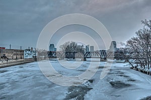 Grand Rapids Michigan Skyline in the Winter photo