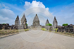 Grand road to Buddhist temple Borobudur