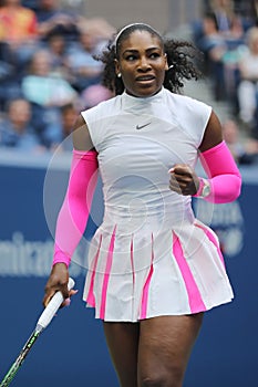 Grand Slam champion Serena Williams of United States in action during her round four match at US Open 2016