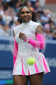 Grand Slam champion Serena Williams of United States in action during her round four match at US Open 2016