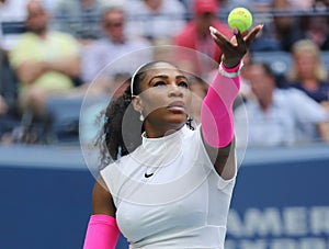 Grand Slam champion Serena Williams of United States in action during her round four match at US Open 2016