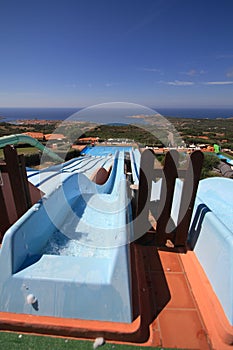 Grand slide in water park