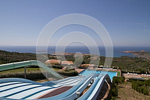 Grand slide in water park