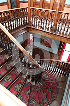 The Grand Staircase at Larnach Castle in Dunedin New Zeal