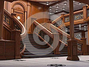 Grand Staircase, Stairway, Luxury Background