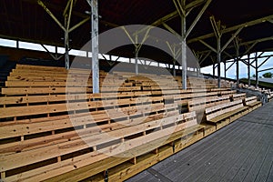 Grand stands at the Sauk county fairgrounds in Baraboo WI