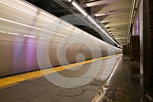 Grand Street Station, Brooklyn, New York, United States of America. Long exposure at Subway