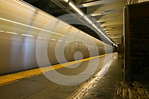 Grand Street Station, Brooklyn, New York, United States of America. Long exposure at Subway