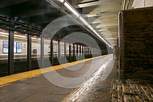 Grand Street Station, Brooklyn, New York, United States of America. Long exposure at Subway