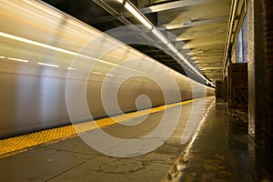 Grand Street Station, Brooklyn, New York, United States of America. Long exposure at Subway