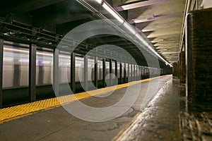 Grand Street Station, Brooklyn, New York, United States of America. Long exposure at Subway