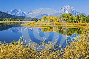 Grand Teton National Park mountains autumn Oxbow Bend Wyoming