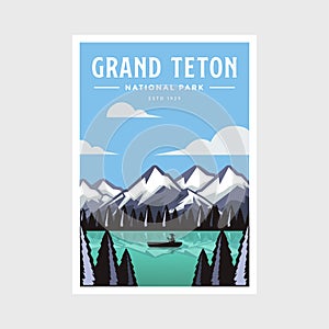 Grand Teton National Park Park poster illustration design