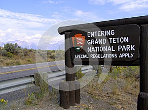 Grand Teton National Park Sign Board photo