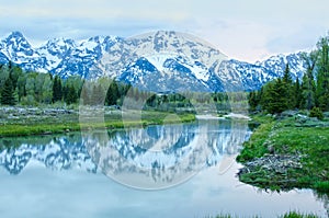 The Grand Teton National Park at Sunrise