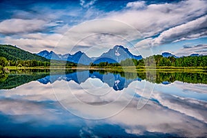 Grand teton national park in wyoming early morning