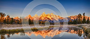 Grand Teton Range Reflection, Wyoming, America