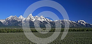 Grand Tetons mountain range in the spring / summer in Wyoming