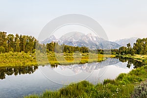 The Grand Tetons at sunrise