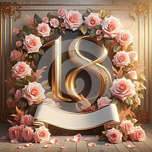 Grandiose 18th Birthday with Roses and Gold Detailing